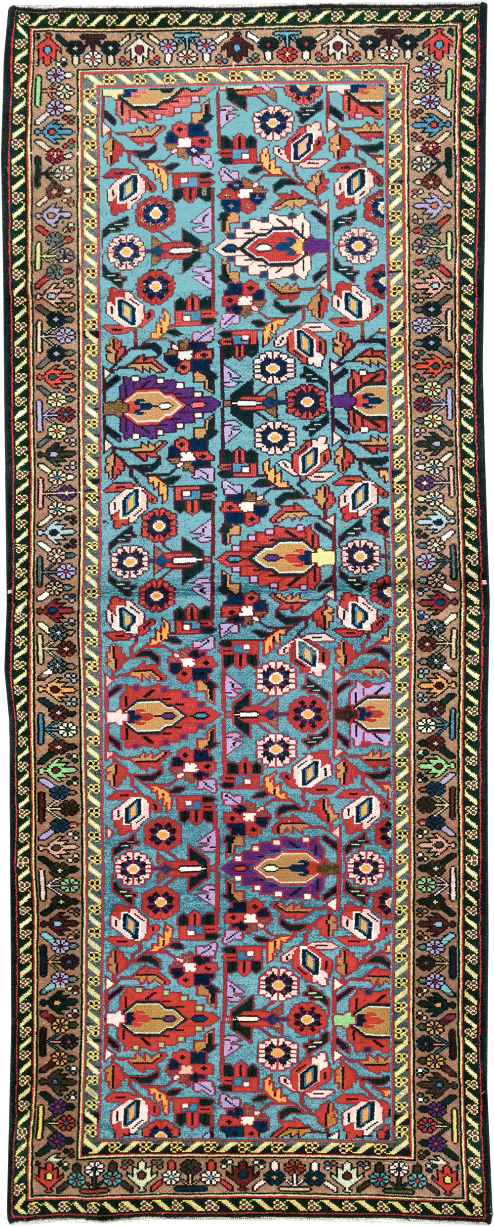 Vintage Persian Malayer Throw Rug, No.31975 - Staging