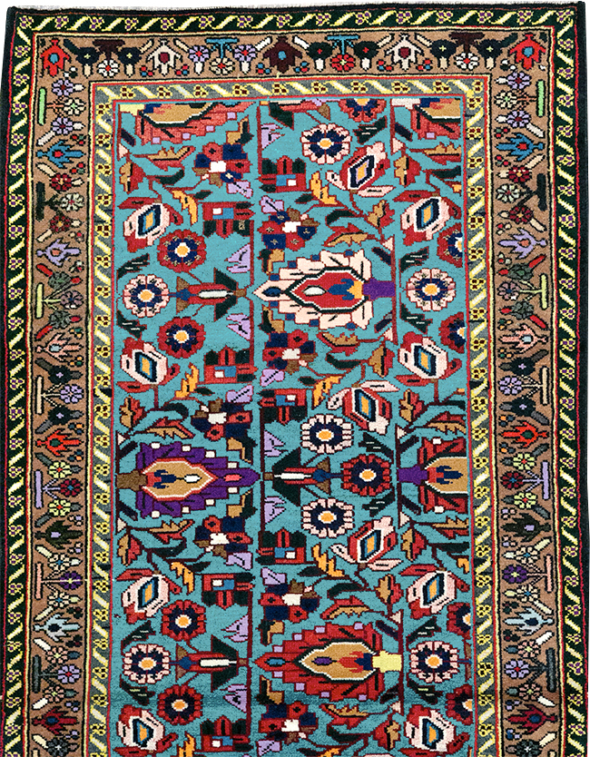 Vintage Persian Malayer Throw Rug, No.31975 - Staging