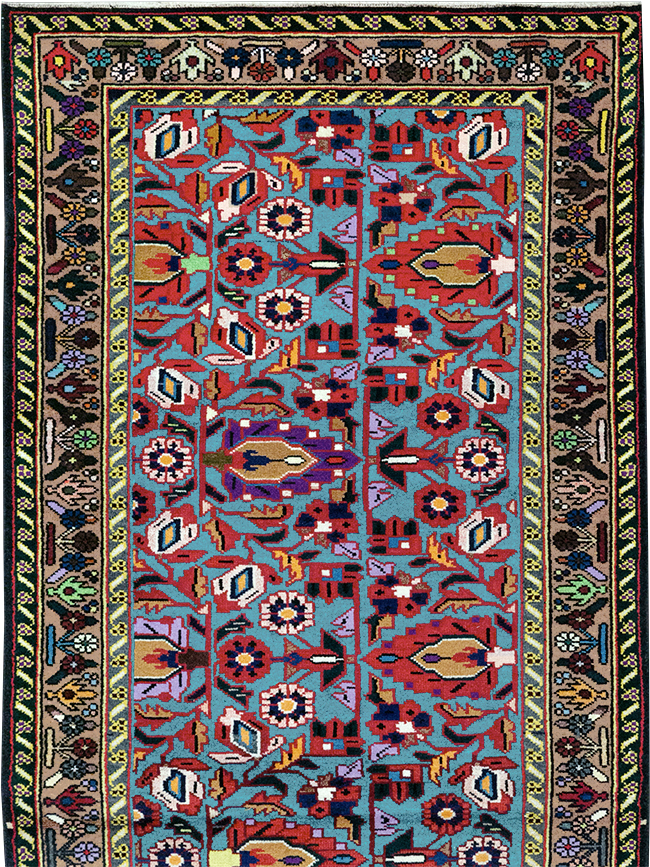 Vintage Persian Malayer Throw Rug, No.31975 - Staging