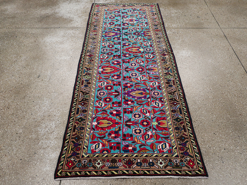 Vintage Persian Malayer Throw Rug, No.31975 - Staging
