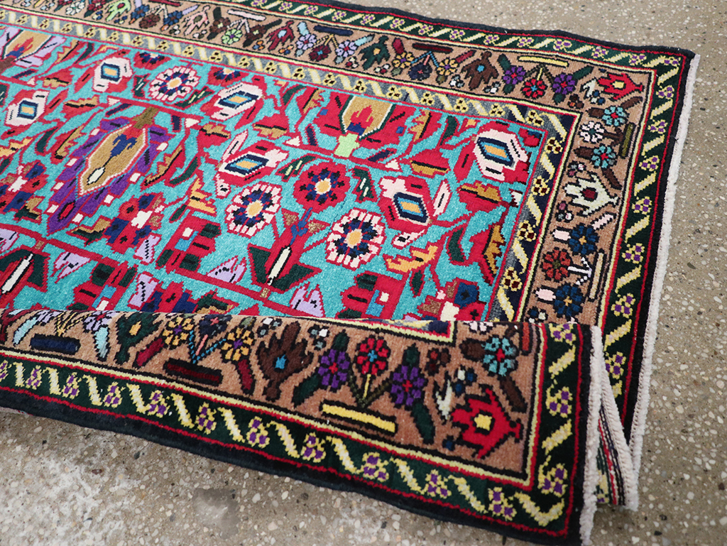 Vintage Persian Malayer Throw Rug, No.31975 - Staging
