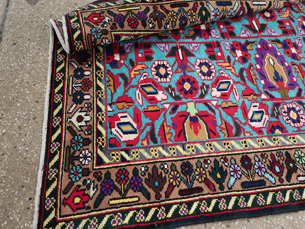 Vintage Persian Malayer Throw Rug, No.31975 - Staging
