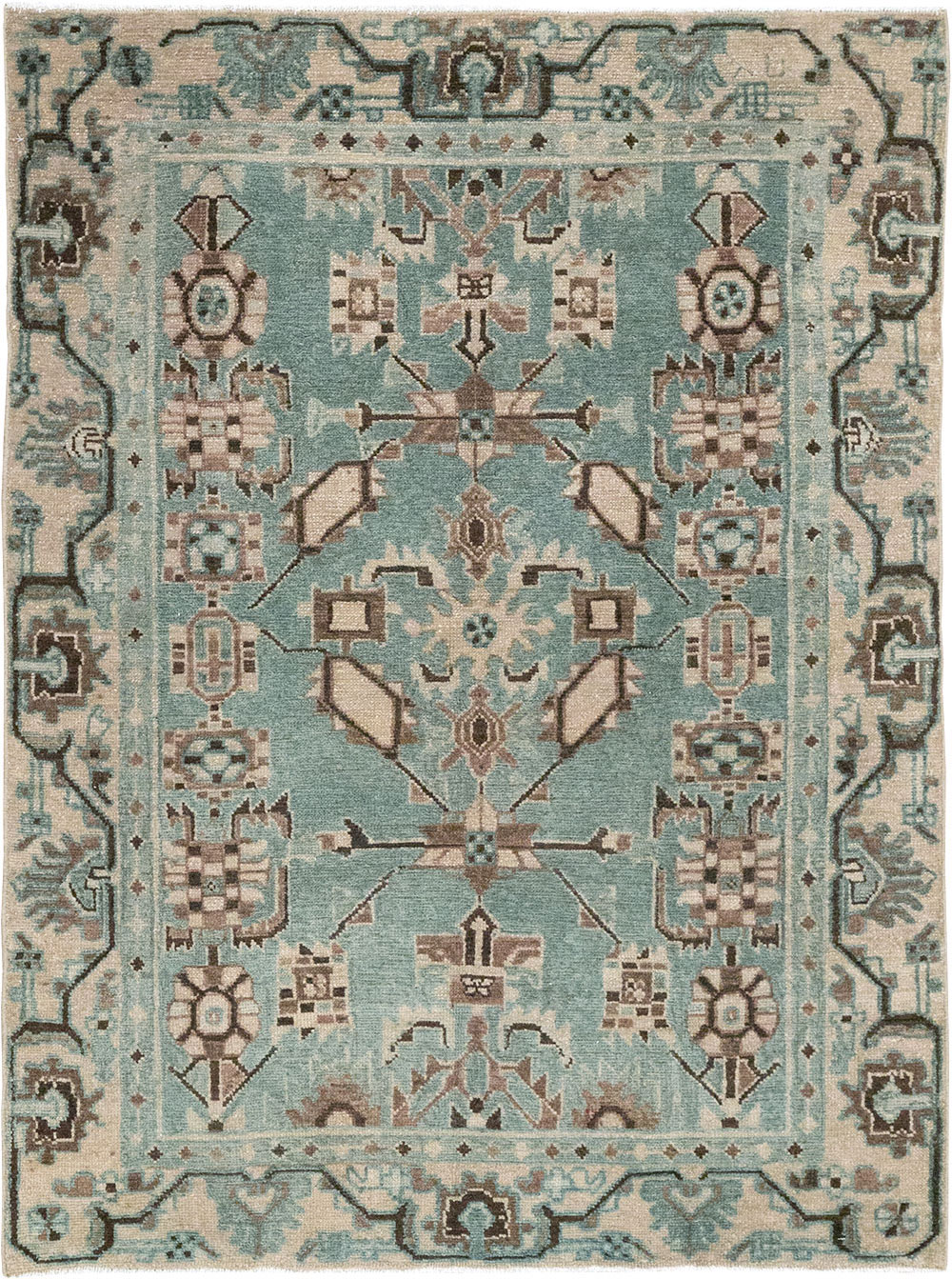 Vintage Persian Malayer Throw Rug, No.31976 - Staging
