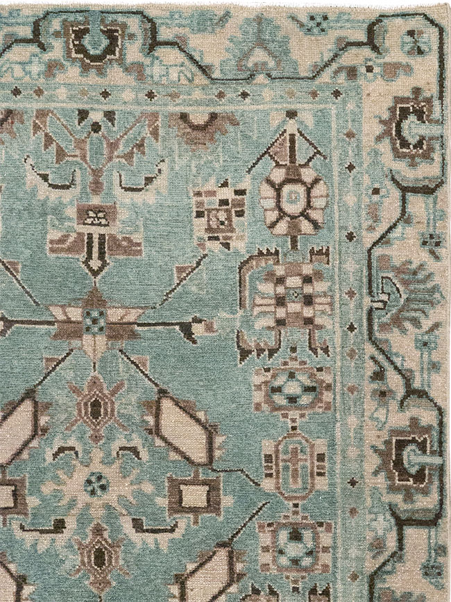 Vintage Persian Malayer Throw Rug, No.31976 - Staging