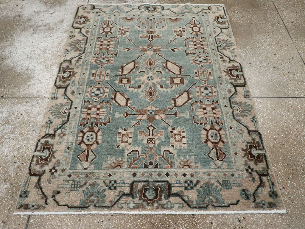 Vintage Persian Malayer Throw Rug, No.31976 - Staging