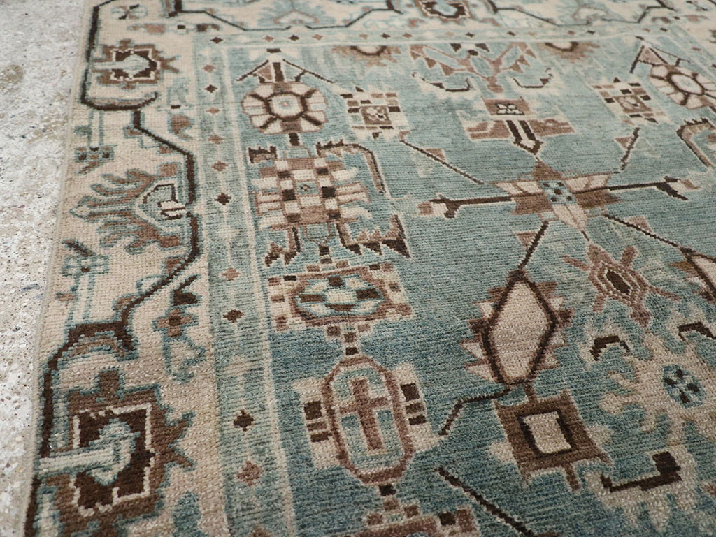 Vintage Persian Malayer Throw Rug, No.31976 - Staging