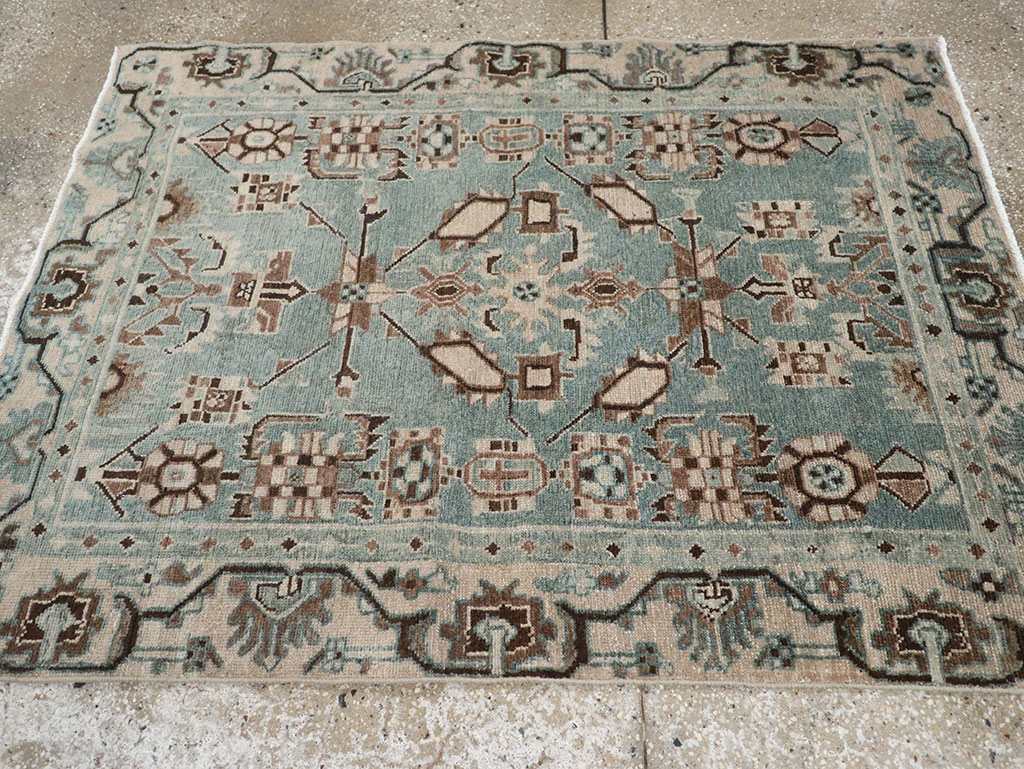 Vintage Persian Malayer Throw Rug, No.31976 - Staging