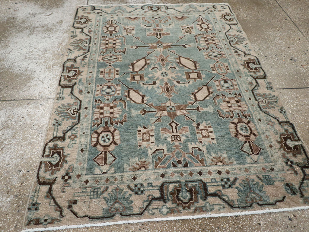 Vintage Persian Malayer Throw Rug, No.31976 - Staging