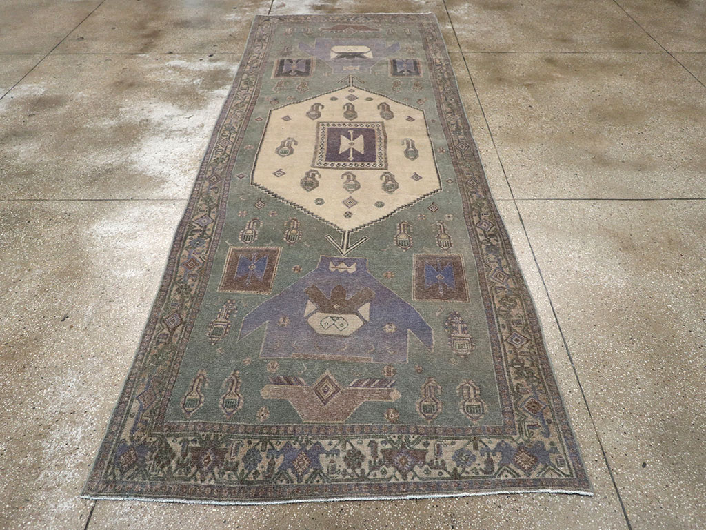 Vintage Persian Bidjar Runner, No.31979 - Staging
