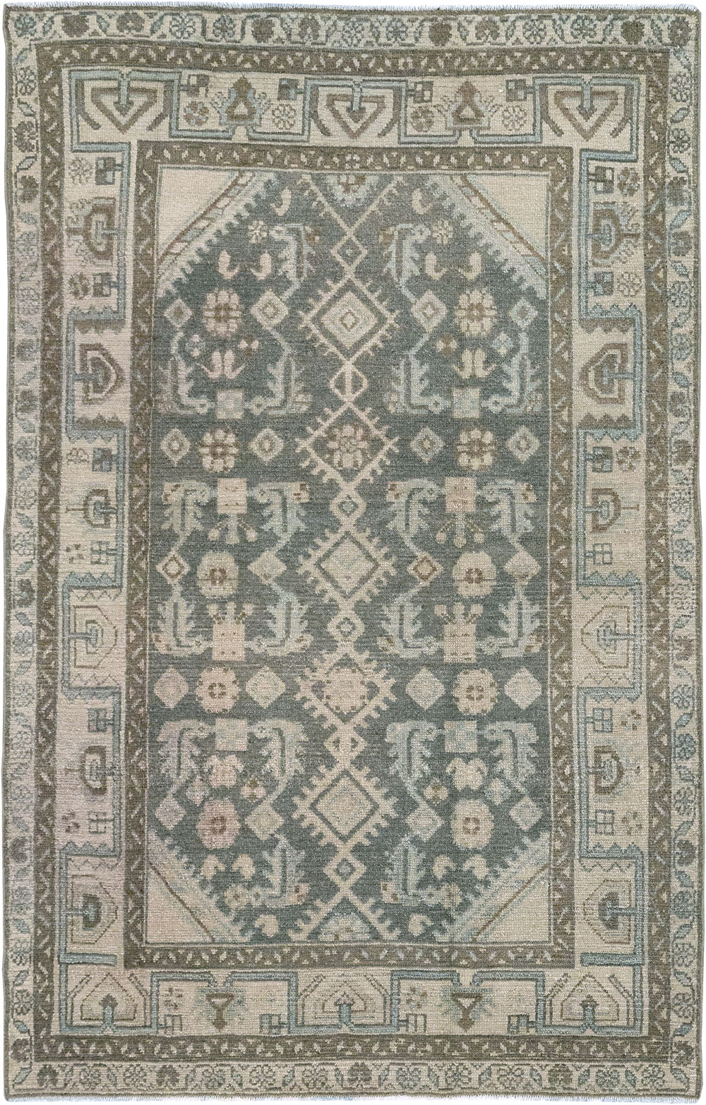 Vintage Persian Malayer Throw Rug (Pair: 1 of 2), No.31983 - Staging