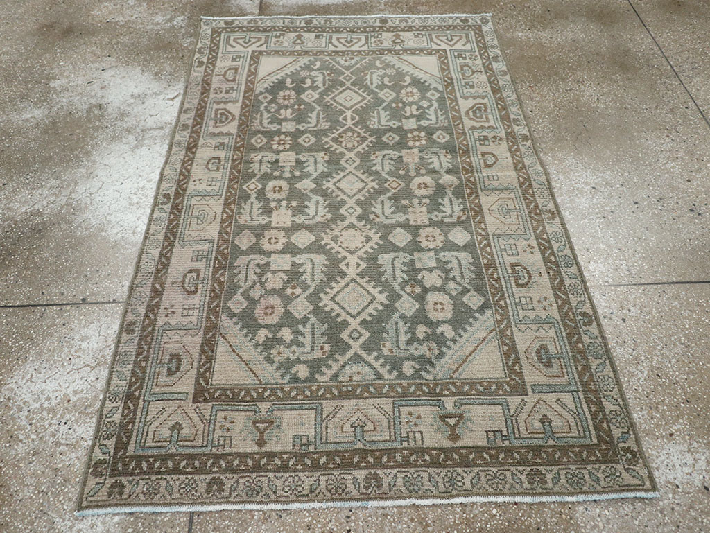 Vintage Persian Malayer Throw Rug (Pair: 1 of 2), No.31983 - Staging