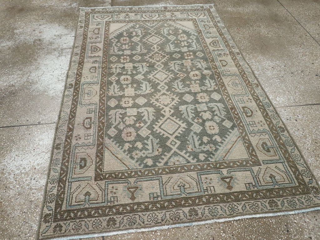 Vintage Persian Malayer Throw Rug (Pair: 1 of 2), No.31983 - Staging