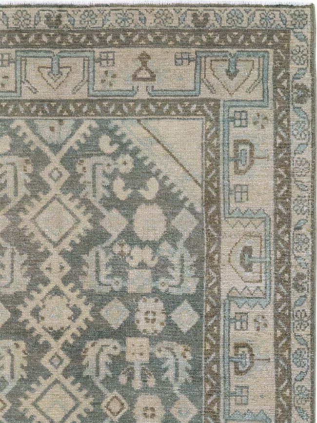 Vintage Persian Malayer Throw Rug (Pair: 2 of 2), No.31984 - Staging