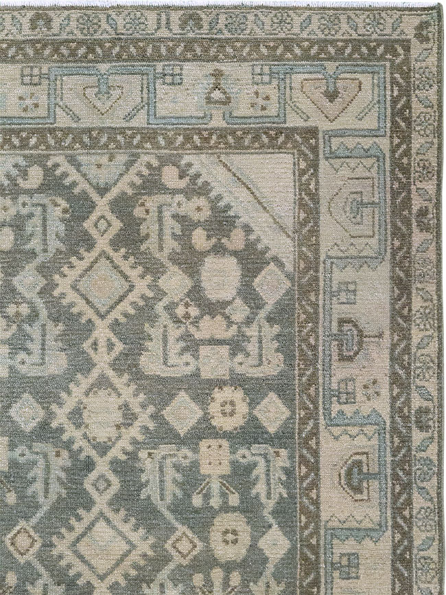Vintage Persian Malayer Throw Rug (Pair: 2 of 2), No.31984 - Staging