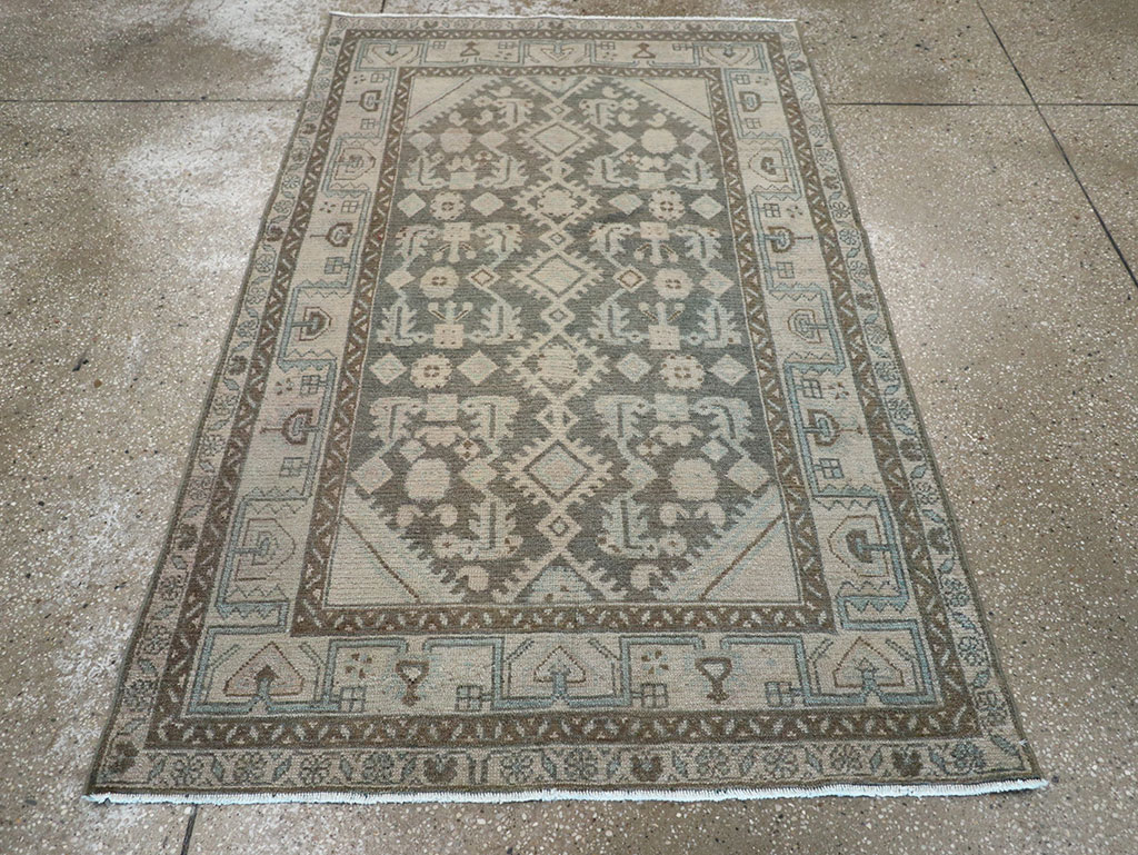 Vintage Persian Malayer Throw Rug (Pair: 2 of 2), No.31984 - Staging
