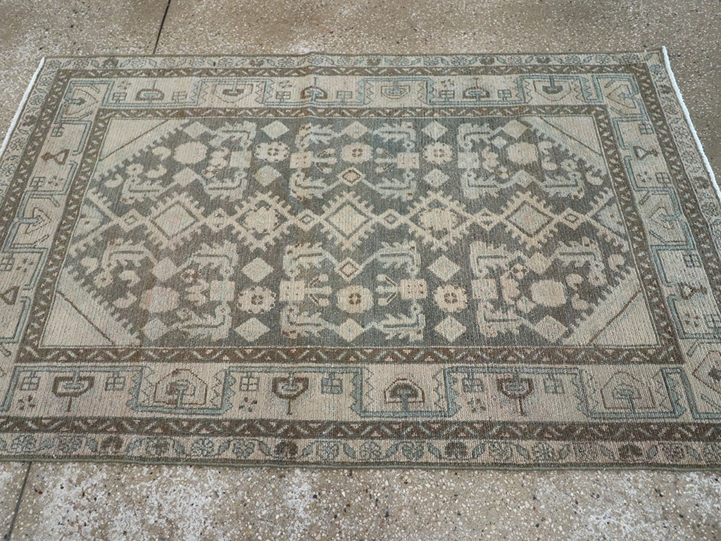 Vintage Persian Malayer Throw Rug (Pair: 2 of 2), No.31984 - Staging