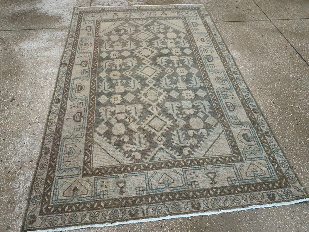 Vintage Persian Malayer Throw Rug (Pair: 2 of 2), No.31984 - Staging
