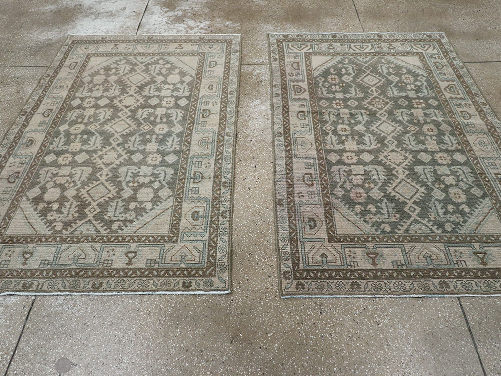 Vintage Persian Malayer Throw Rug (Pair: 2 of 2), No.31984 - Staging
