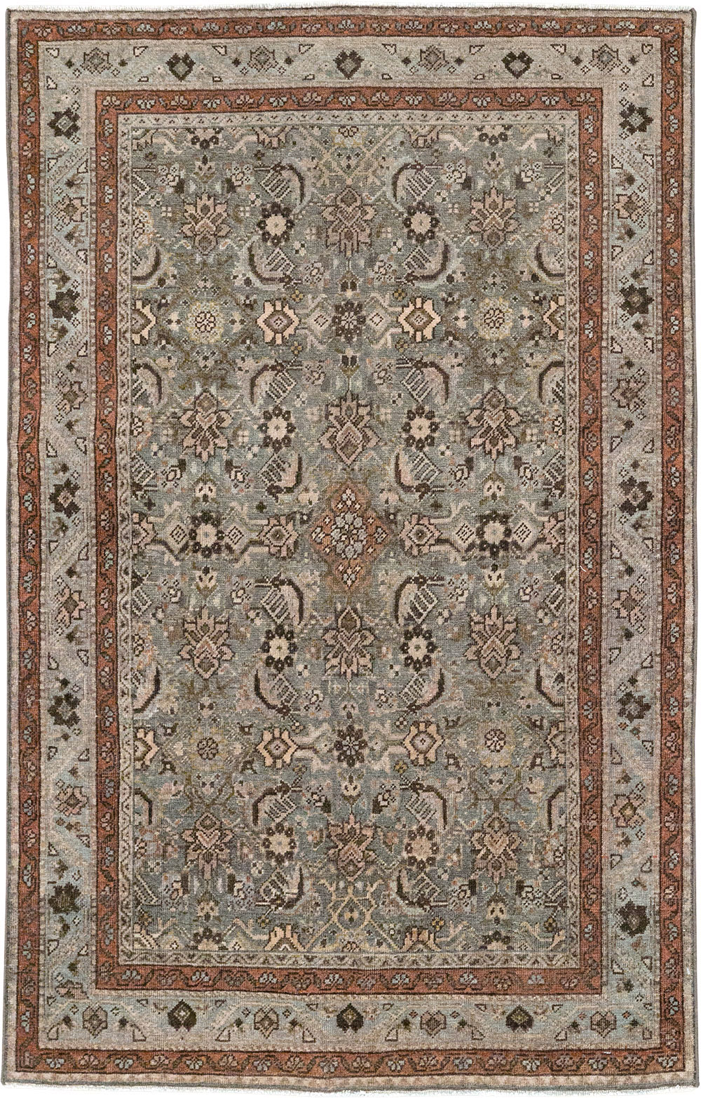 Antique Persian Tabriz Throw Rug, No.31985 - Staging