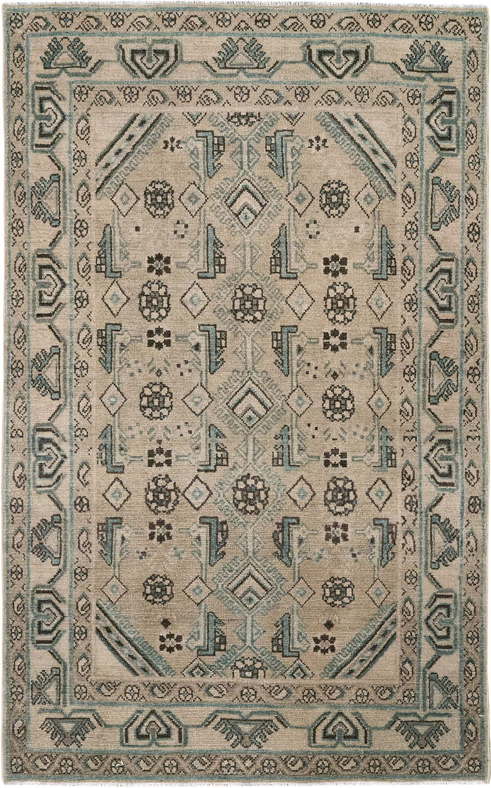 Vintage Persian Malayer Throw Rug (Pair: 2 of 2), No.31986 - Staging