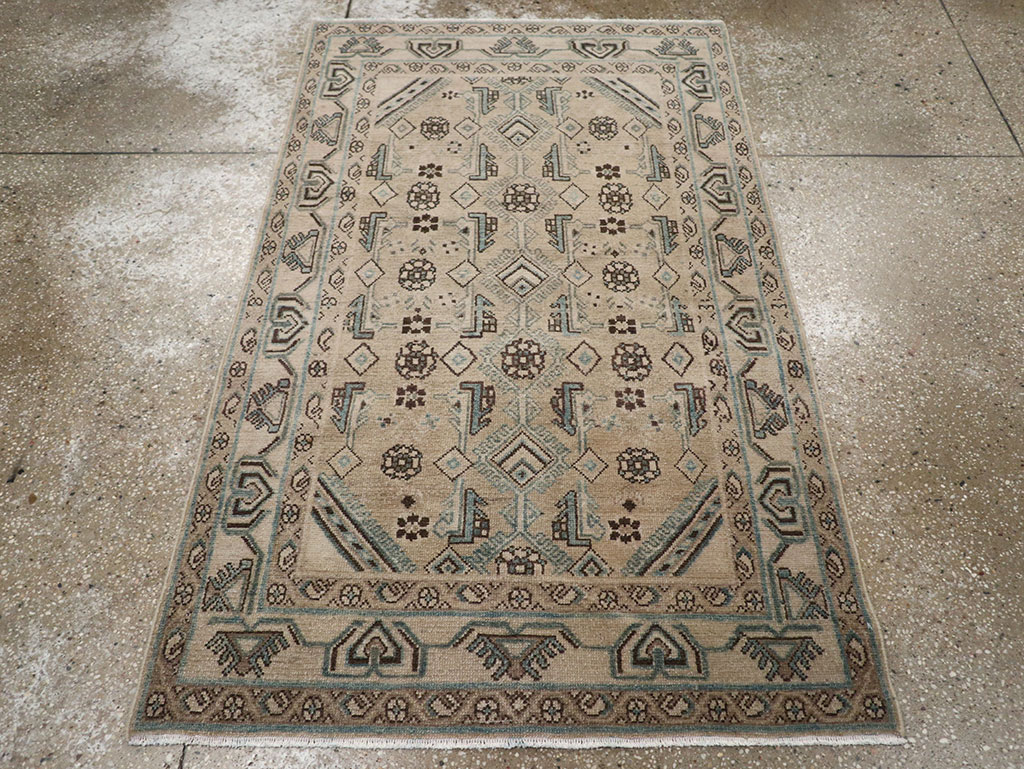 Vintage Persian Malayer Throw Rug (Pair: 2 of 2), No.31986 - Staging