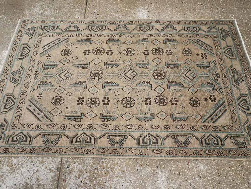 Vintage Persian Malayer Throw Rug (Pair: 2 of 2), No.31986 - Staging