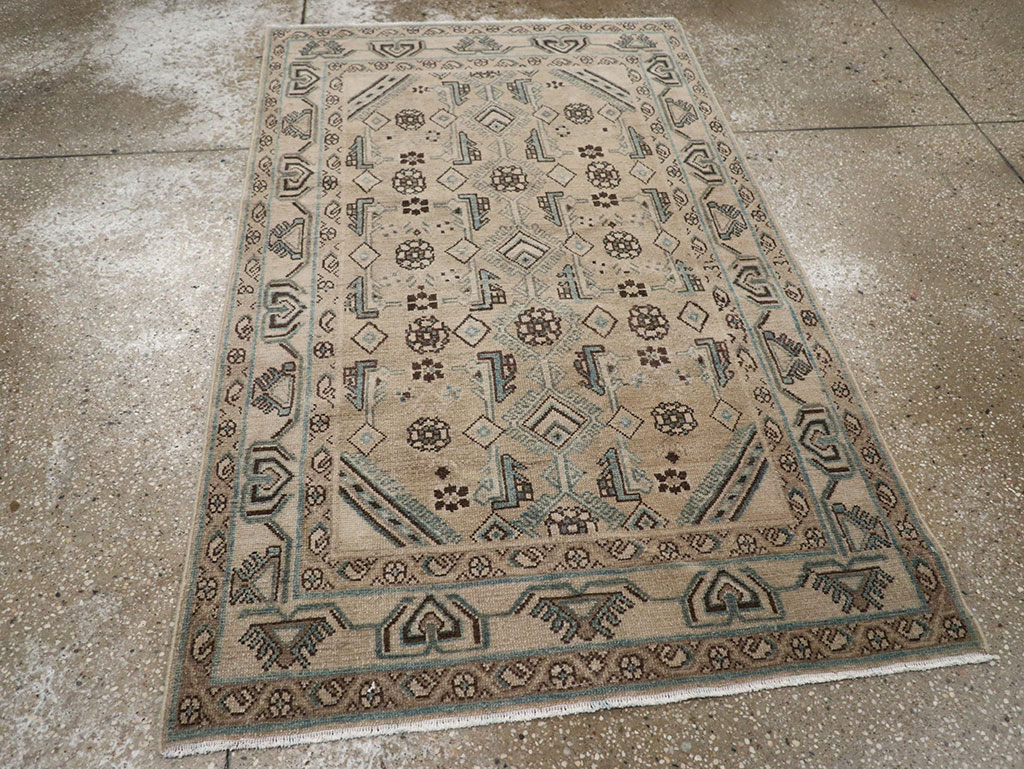 Vintage Persian Malayer Throw Rug (Pair: 2 of 2), No.31986 - Staging