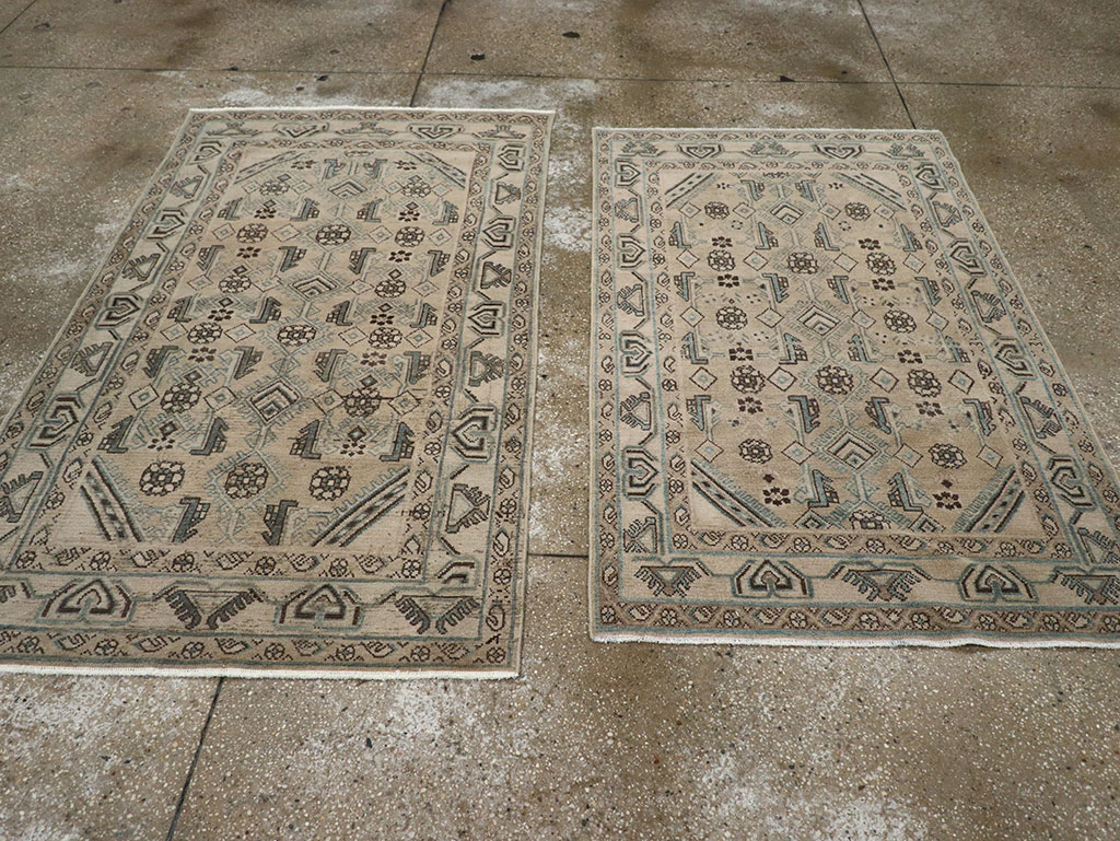 Vintage Persian Malayer Throw Rug (Pair: 2 of 2), No.31986 - Staging