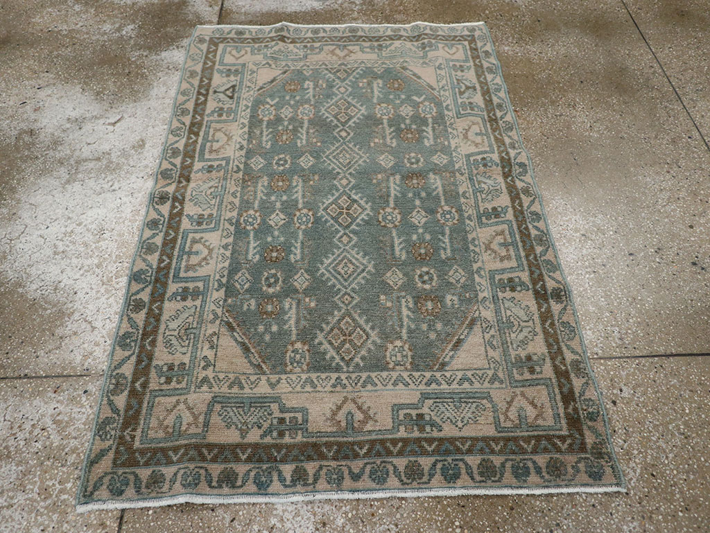 Vintage Persian Malayer Throw Rug, No.31987 - Staging