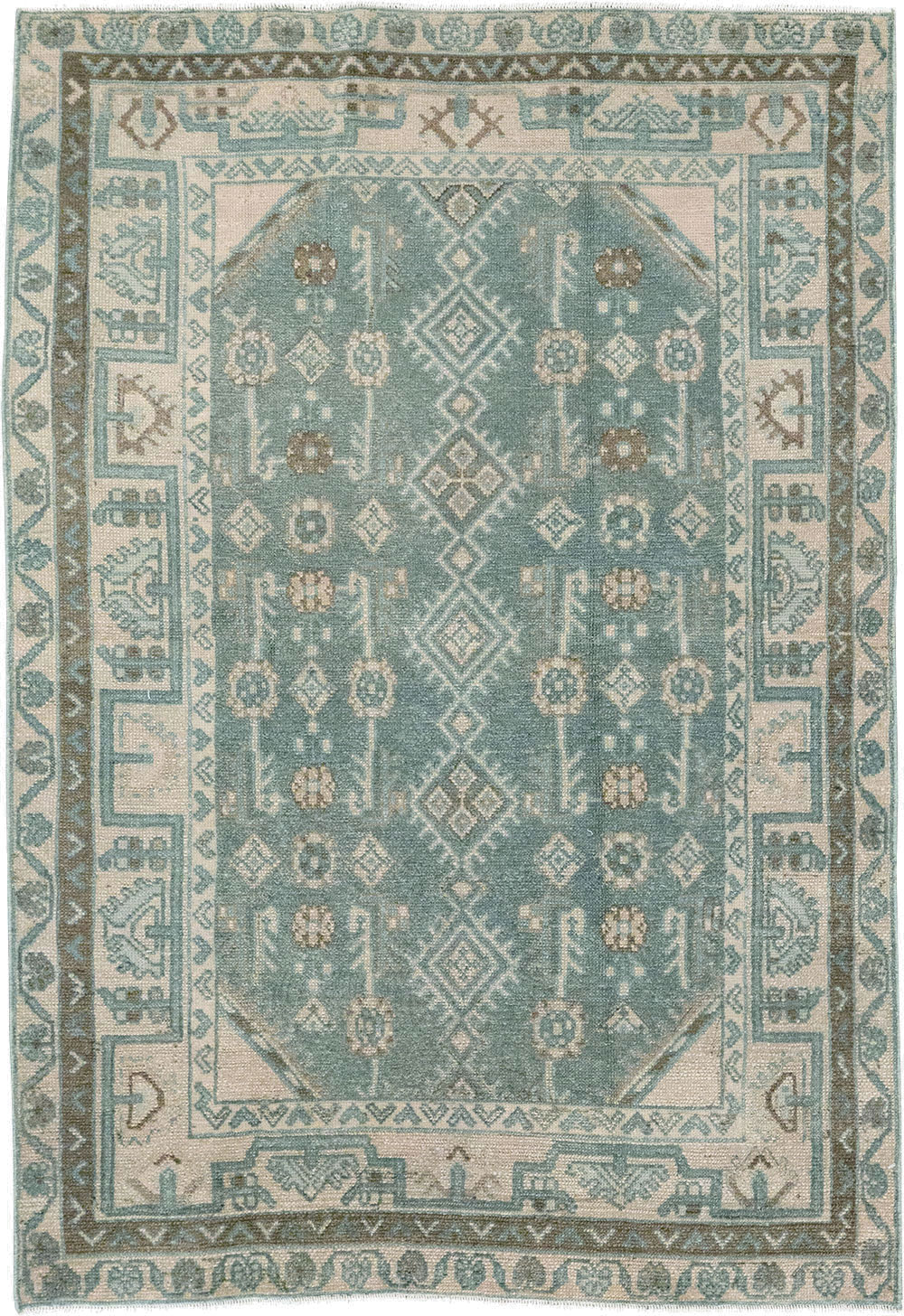 Vintage Persian Malayer Throw Rug (Pair: 2 of 2), No.31988 - Staging