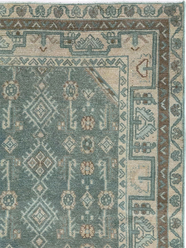 Vintage Persian Malayer Throw Rug (Pair: 2 of 2), No.31988 - Staging