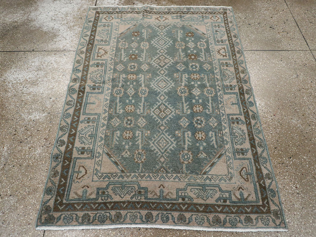 Vintage Persian Malayer Throw Rug (Pair: 2 of 2), No.31988 - Staging