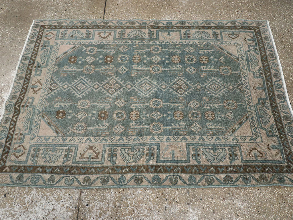 Vintage Persian Malayer Throw Rug (Pair: 2 of 2), No.31988 - Staging