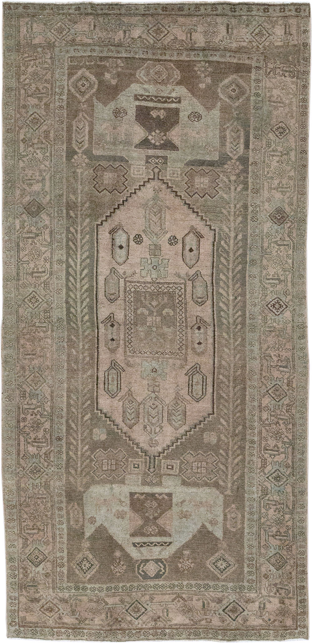 Antique Persian Kurdish Small Gallery Rug, No.31997 - Staging