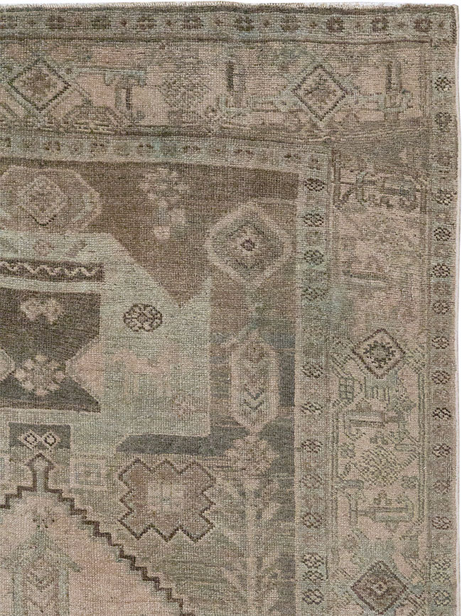 Antique Persian Kurdish Small Gallery Rug, No.31997 - Staging