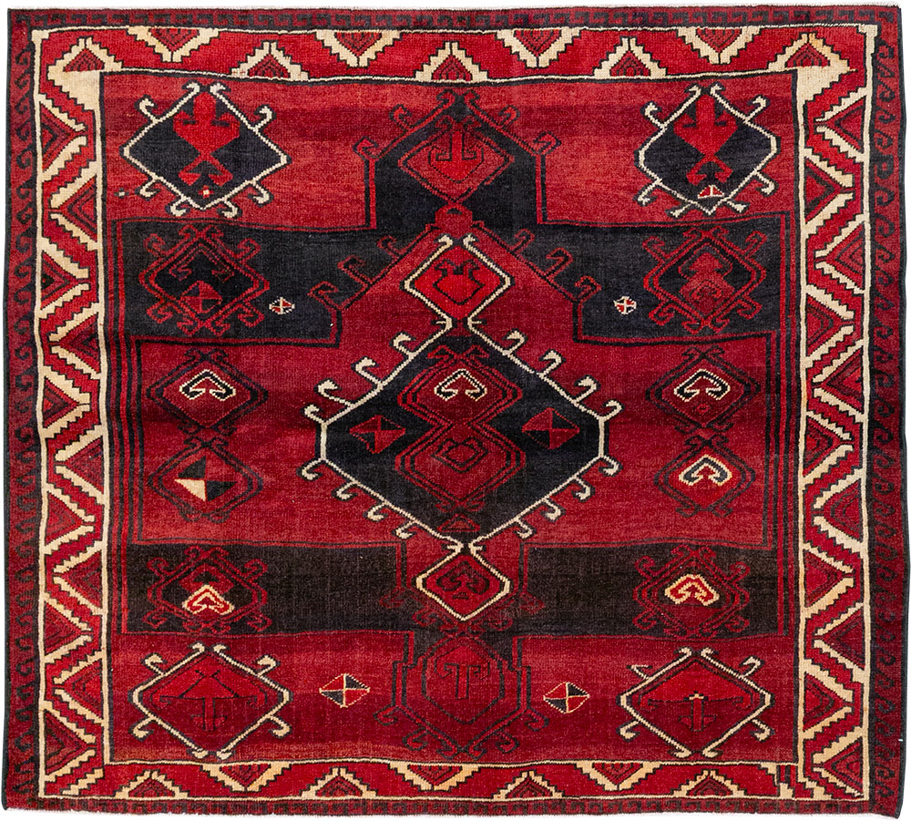 Vintage Persian Lori Square Accent Rug, No.31998 - Staging