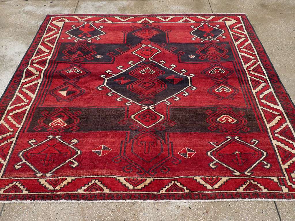 Vintage Persian Lori Square Accent Rug, No.31998 - Staging