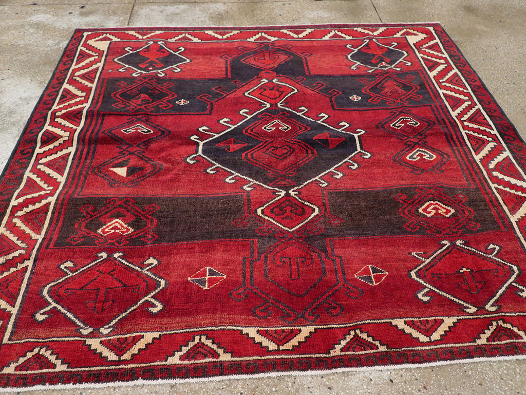 Vintage Persian Lori Square Accent Rug, No.31998 - Staging