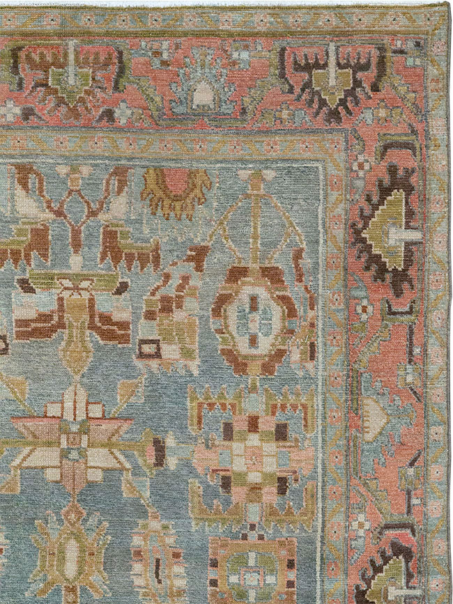 Vintage Persian Malayer Throw Rug, No.31999 - Staging