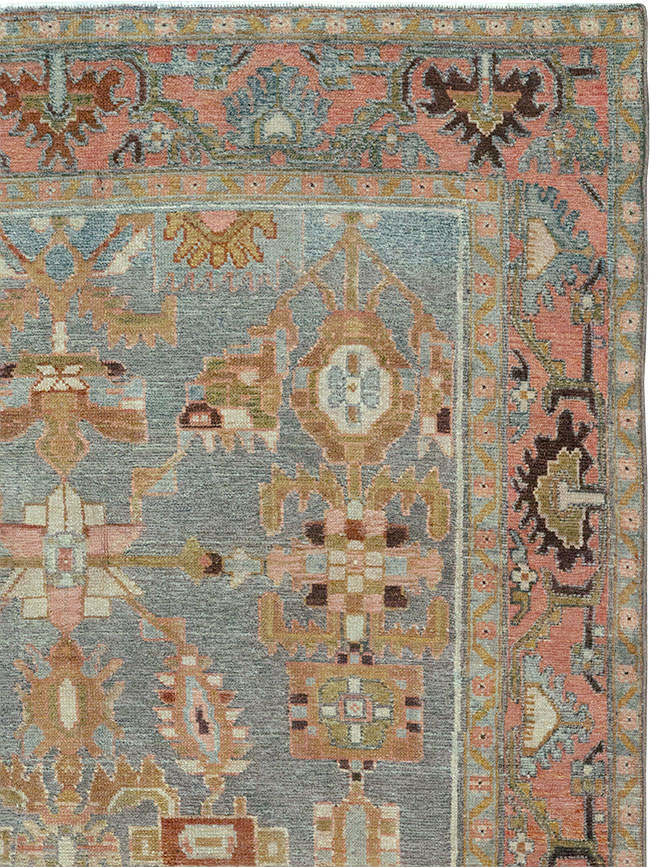 Vintage Persian Malayer Throw Rug, No.31999 - Staging