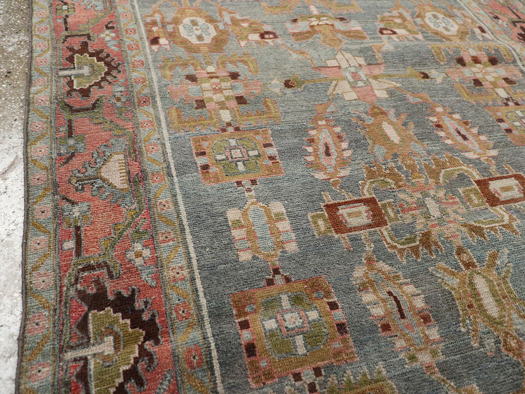Vintage Persian Malayer Throw Rug, No.31999 - Staging