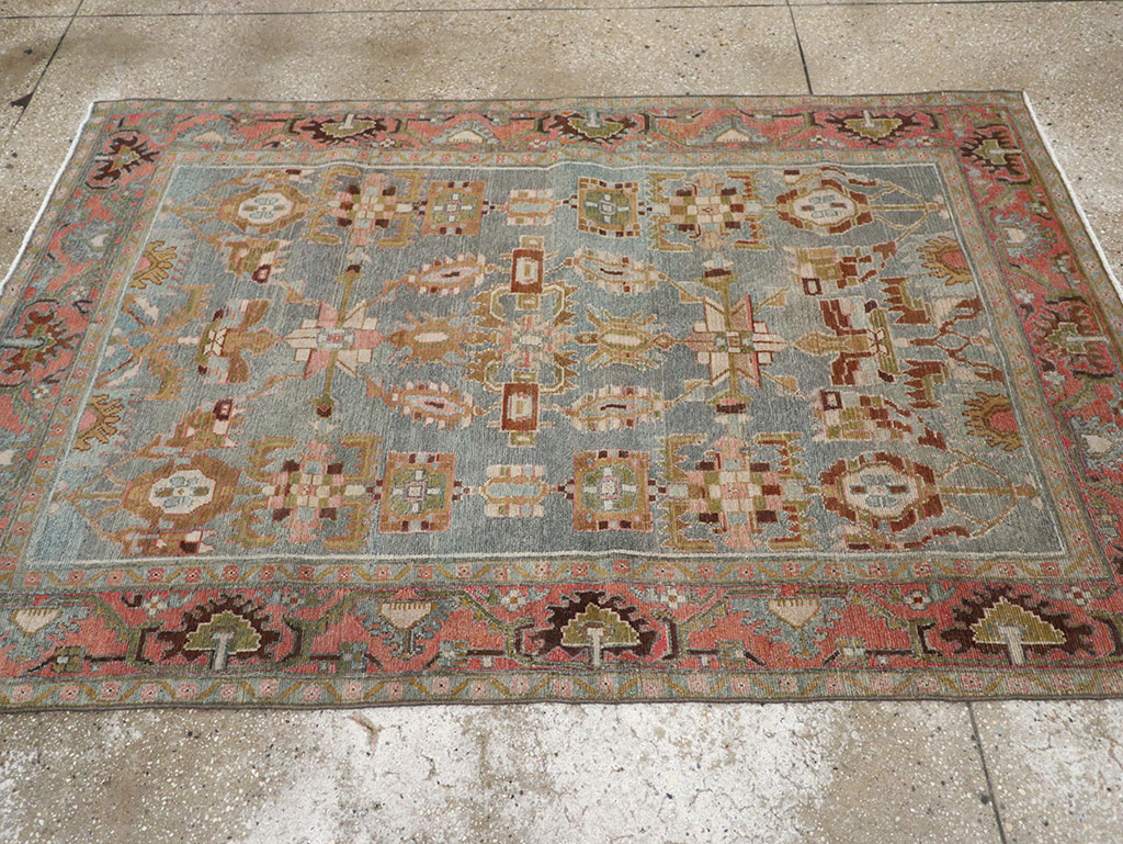 Vintage Persian Malayer Throw Rug, No.31999 - Staging