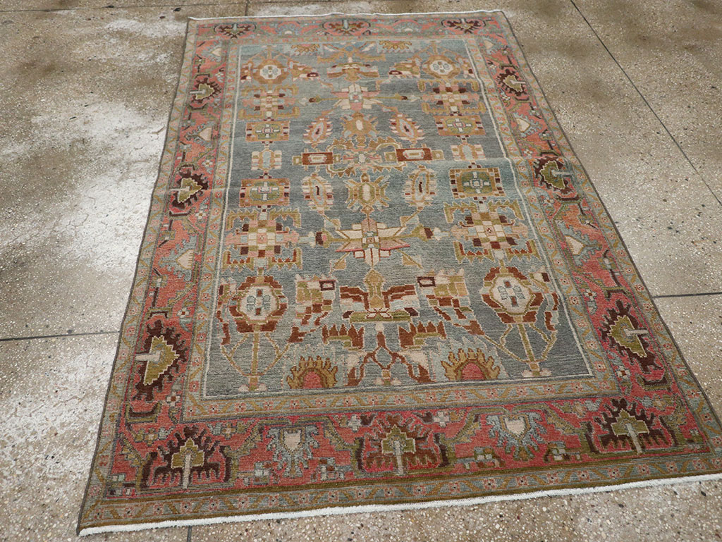 Vintage Persian Malayer Throw Rug, No.31999 - Staging