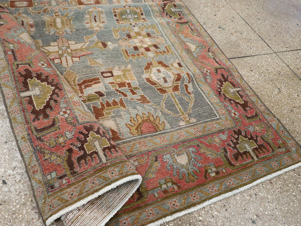 Vintage Persian Malayer Throw Rug, No.31999 - Staging