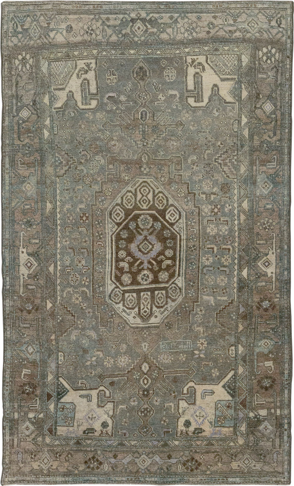 Antique Persian Kurdish Accent Rug, No.32001 - Staging
