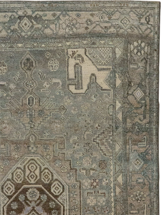 Antique Persian Kurdish Accent Rug, No.32001 - Staging