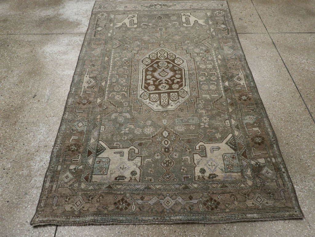 Antique Persian Kurdish Accent Rug, No.32001 - Staging