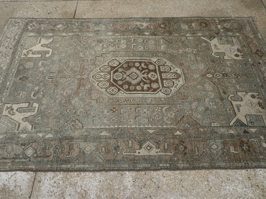 Antique Persian Kurdish Accent Rug, No.32001 - Staging