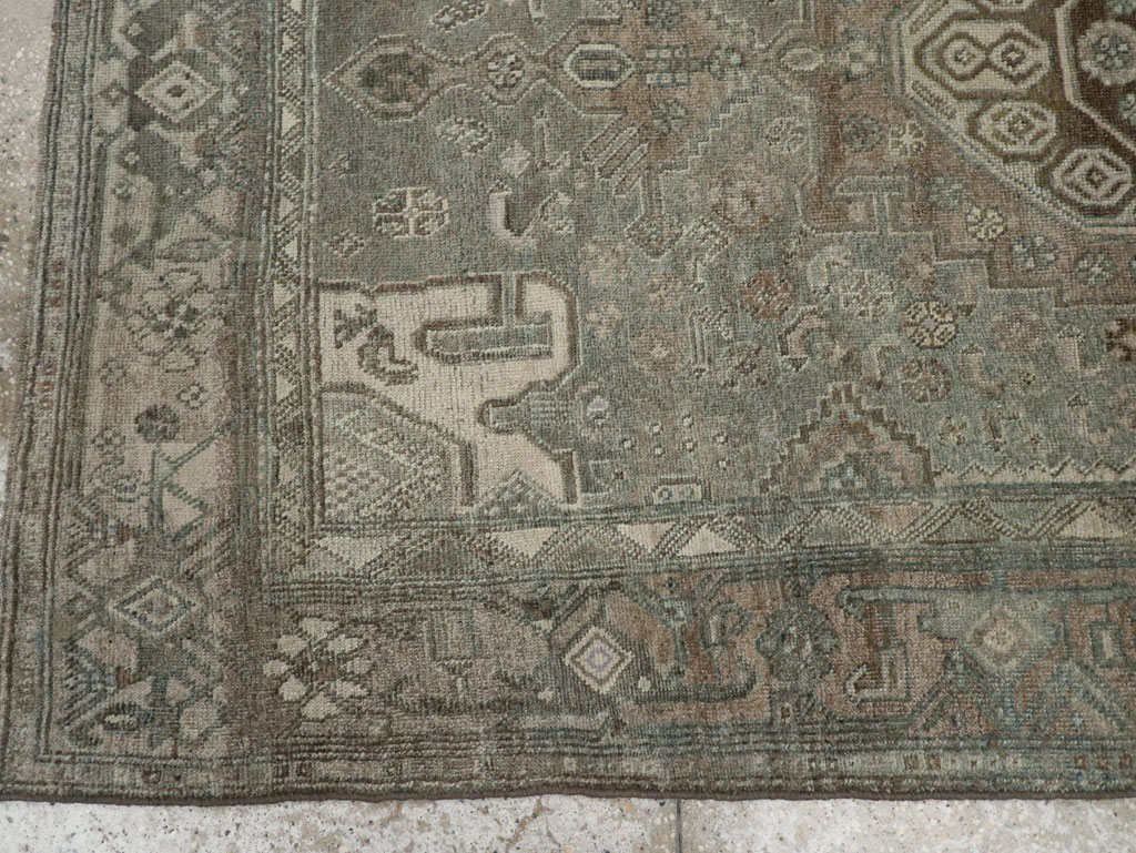 Antique Persian Kurdish Accent Rug, No.32001 - Staging