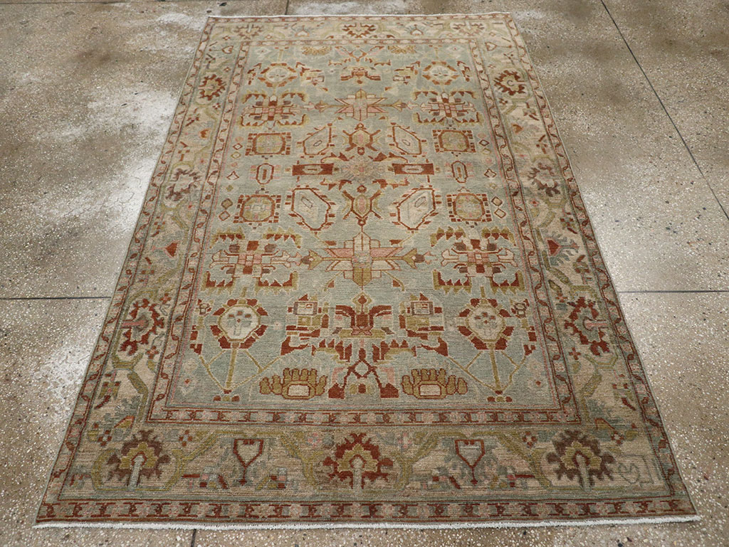 Vintage Persian Malayer Accent Rug, No.32002 - Staging